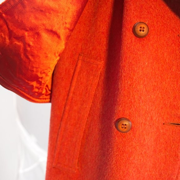 60s Davis of Boston Burnt Orange Cape Jacket - Picture 6 of 7